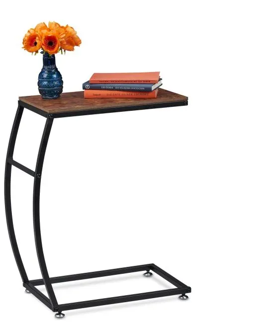Relaxdays Beistelltisch Industrial Design Braun,Schwarz