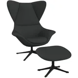 flexlux Ohrensessel »Stilo Relaxsessel, TV-Sessel«, Solitär, Stil-Ikone, drehbar, Fuß schwarz grau