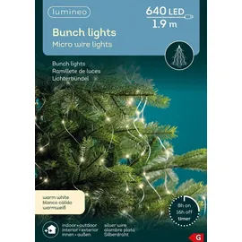 Lumineo LED-Lichterkette Lichtbündel 1,9 m Silber warmweiß