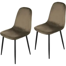 Hti-Living Esszimmerstuhl Samt 2er Set Savannah Braun
