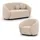s-style möbel Polstergarnitur 2+1 Roundi, Bouclé, Luxus & Moderne Kollektion, Sofa mit Sessel weiß