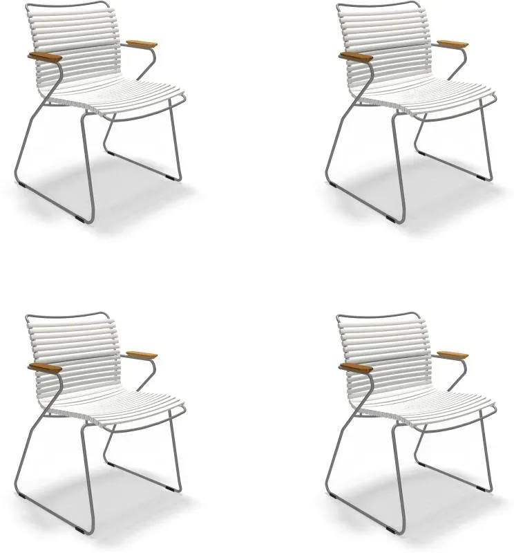 Houe CLICK Dining Chair mit Bambusarmlehnen 4er Set Muted White