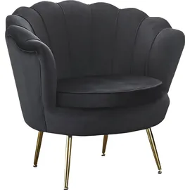 SalesFever Cocktailsessel Clam Polyester 76 x 78 x 76 cm Schwarz