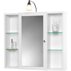 Spiegelschrank JOKEY "Latina", weiß, B:72cm H:78cm T:28cm, MDF, Schränke, MDF, 72cm breit
