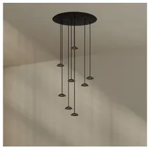 s.luce Santa Air LED Esszimmer-Pendelleuchte 8-flammig Ø 80cm Baldachin Schwarz