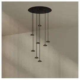 s.luce Santa Air LED Esszimmer-Pendelleuchte 8-flammig Ø 80cm Baldachin Schwarz