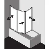 Kermi Vario 2000 Faltwand 2-/1-flügelig V2TS2075141AK, 74-76,3x140cm, Silber mattglanz, ESG klar