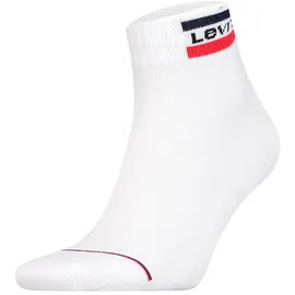 Levi's Unisex Sportsocken, Vorteilspack - Mid Cut SPRTWR, Logo, einfarbig Weiß/Grau 35-38