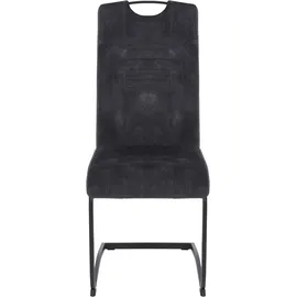 Hela Esszimmerstuhl HELA "Tabea Freischwinger BESTSELLER verschiedene Stoffqualitäten", grau (vintage anthrazit, schwarz), B:43cm H:99cm T:61cm, 100% Polyester, Stühle, Esszimmerstuhl, 2 oder 4 Stück, Schwingstuhl, Microfaser Vintage oder Kunstleder