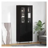 vidaXL Highboard Weiß und Schwarz Eiche 69,5 x 34 x 180 cm