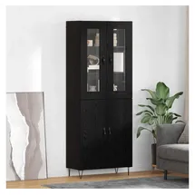 vidaXL Highboard Weiß und Schwarz Eiche 69,5 x 34 x 180 cm