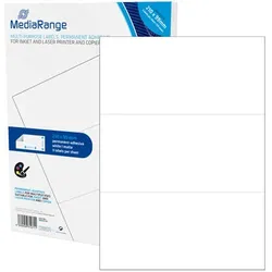 MEDIARANGE MRINK142, Weiß, Dauerhaft, 210 x 99, A4, Matte, Laser/Inkjet