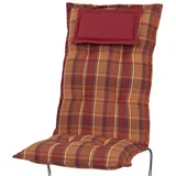 Auflage Hochlehner Rom 2136 orange-rot kariert 123x50x9 cm KETTtex Sitzpolster