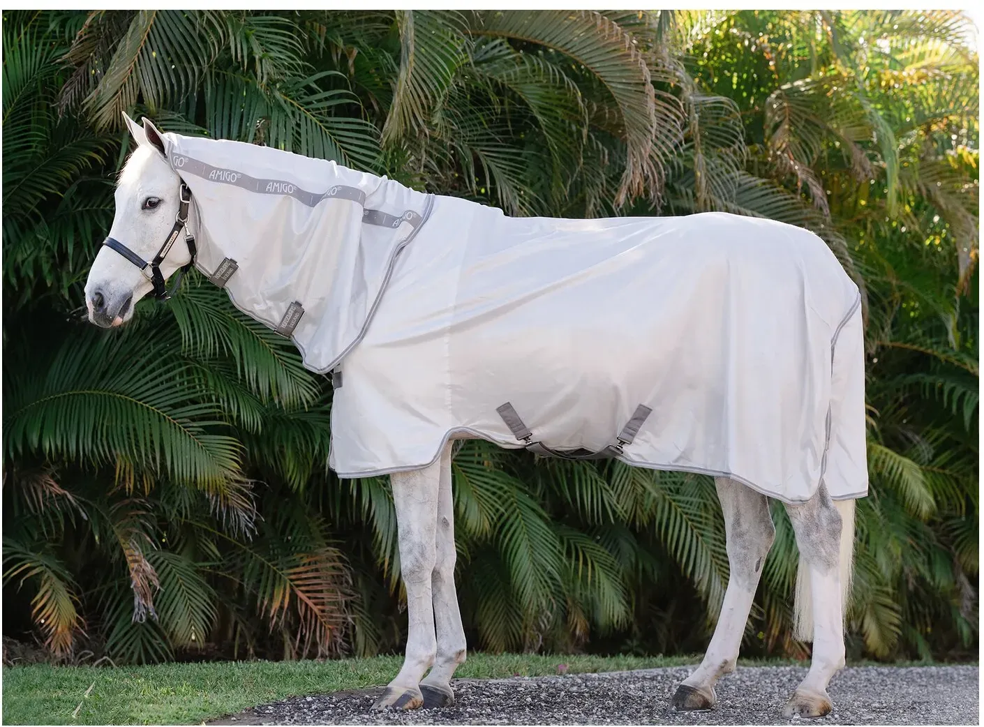 HORSEWARE Fliegendecke AMIGO Integrated Fly Sheet silver/titanium grey & silver 145 cm