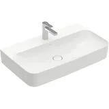 Villeroy & Boch Finion Waschtisch verdeckter Überlauf, 1 Hahnloch, mit ViFlow 800 x 470 x 165 mm, mit verdecktem Weiß Alpin CeramicPlus