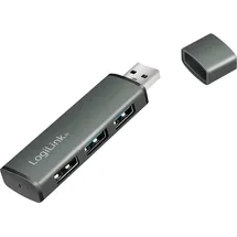 Logilink USB 3.2 (Gen2) Hub, Aluminiumgehäuse mit Status-LEDs Spacegrau
