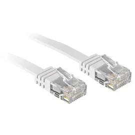 Lindy 47504 RJ45 Patchkabel CAT 6 U/UTP 5.00m Weiß mit Rastnasenschutz 1St.