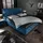 Riess-Ambiente Doppelbett PARIS 160x200cm dunkelblau Samt Chesterfield Design Queensize
