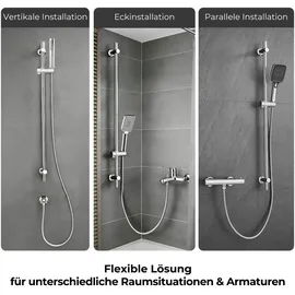 Görbach Duschset Edelstahl Duschstange 100 cm Chrom