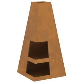 vidaXL - Feuerplatz Braun 50 X 50 X 100 Cm Witterungsbeständiger Stahl