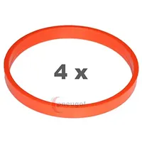 4 x Zentrierringe, Kunststoff 72.0mm auf 66.6mm orange