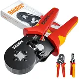 BAURIX BAURIX® Crimpzange Aderendhülsen Aderendhülsenzange 0,25–10 mm2 - Elektriker Werkzeug für Elektroinstallation – PERSEUS (4-Kant)