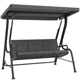 Outsunny Hollywoodschaukel grau/schwarz 3-Sitzer 84A-140BK