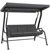 Outsunny Hollywoodschaukel grau/schwarz 3-Sitzer 84A-140BK