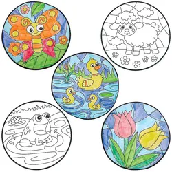 Fensterdeko Frühling zum Ausmalen (pro Set 20)