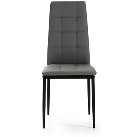 VS Venta-stock Chelsea Polsterstuhl Leder grau 4er Set