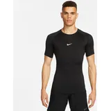 Nike Pro Dri-FIT Tight kurzarm Fitnessshirt Herren 010 black/white XL