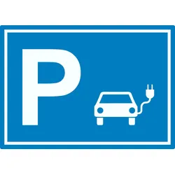 E-Auto Elektrofahrzeug Parkplatz Aufkleber waagerecht A9 (37x52mm)