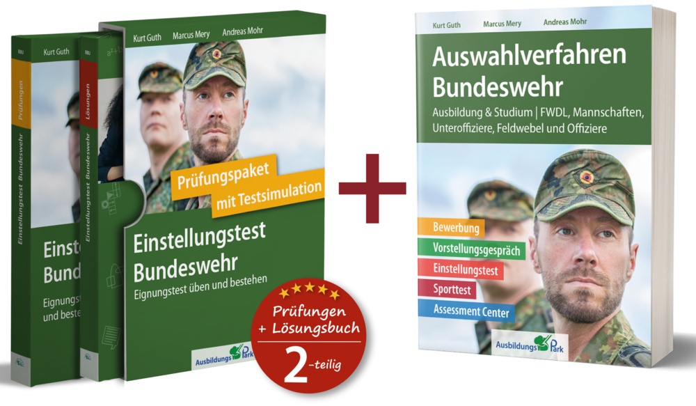 Einstellungstest Bundeswehr: Prüfungspaket Mit Testsimulation  2 Bde. + Auswahlverfahren Bundeswehr - Kurt Guth  Marcus Mery  Andreas Mohr  Gebunden