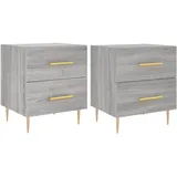 vidaXL Nachttische 2 Stk. Grau Sonoma 40x35x47,5 cm Holzwerkstoff