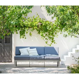 Dehner Chicago Loungebank 3-Sitzer grau/silber