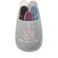 JOMIX Gästehausschuhe 5er Set Mann und Frau Winter warm Antirutsch Unisex Gästepantoffeln (Grau, 40-45 EU, MU1007) - 40/45 EU