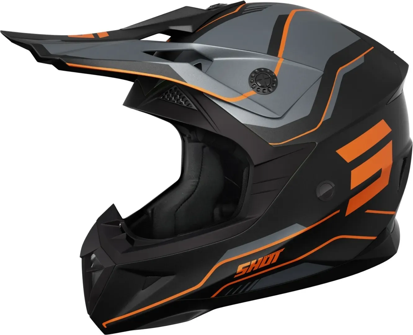 Shot Pulse Lines Motorcross Helm, zwart-oranje, XS Voorman