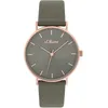 Quarzuhr S.OLIVER, grau, Armbanduhren, Damen, Armbanduhr, Damenuhr, analog, Lederarmband