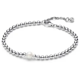 Pandora Damen-Armband Süßwasser-Zuchtperle & Kugeln Silber 593173C01 Größe 18 cm
