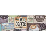 Primaflor Primaflor-Ideen in Textil Vinyl-Läufer »Küchenläufer COFFEE TIME, Made in Belgium«, rechteckig, 2,5 mm Höhe, aus Vinyl, abwischbar, Patchwork Design, Motiv Kaffee, Küche