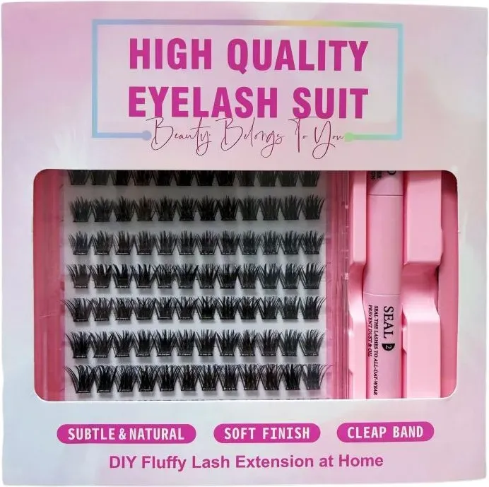 MeoMagic Accessories – Wimpernverlängerungen – 10 Reihen – 20-19 Wimpernset mit Pinzette & Kleber