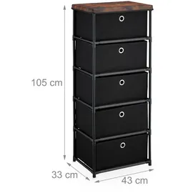 Relaxdays Kommode 105 x 43 x 33 cm Schwarz/Braun