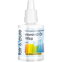 Fair & Pure® - Vitamin K2 Öl 100mcg - natürliches Menaquinon aus Natto - vegan - all-trans MK7 - Vitamin K2-Tropfen - 50ml