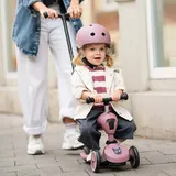 Scoot & Ride Highwaykick 1 Push and Go Kinderroller & Laufrad 2-in-1 Pink - höhenverstellbar, Schiebestange, Safety Pad