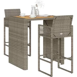 vidaXL Gartenbar-Set 3-tlg. Grau