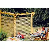 T&J Pergola komplett 9 x 9 x 450 cm Grün/Kieferholz/Fichtenholz
