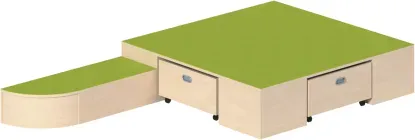 Podestanlage 2, 3teilig, mit Linoleum-Deckplatten