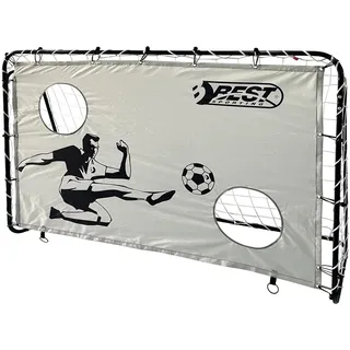 Best Sporting "Fußballtor mit Torwand 2 Schusslöcher", schwarz (schwarz, grau), Sport-Tore, Kinder, B/H/L: 180cm x 120cm x 60cm, 1 Stk., B:180cm H:120cm L:60cm