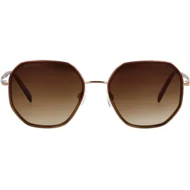 Marc O'Polo Sonnenbrille MARC O'POLO "Modell 508003", Damen, gold, weinrot, leicht glänzend, metallic, Sonnenbrillen Sonnenbrille, Form Hexagon, Logoschriftzug auf Bügel, Kombifassung