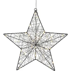 Dekostern CREATIV LIGHT "Weihnachtsstern, Weihnachtsdeko", schwarz, Ø:70cm, Metall, Dekosterne, aus Draht, mit 70 LED's, Ø 70 cm